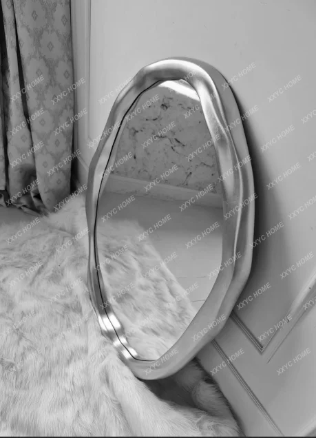AA light luxury special-shaped engraving bathroom mirror bathroom special-shaped makeup mirror entrance decoration