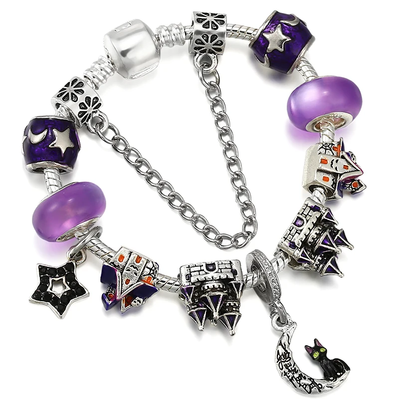 Hot Sale Classics Castle Fish Fairy Beads Charm Bracelets With DIY Brand Bracelet Bangles For Women Men Kids Jewelry Gift