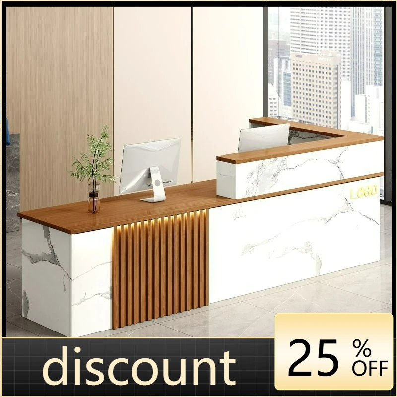 LTT Light Luxury Cash Register Glossy Store Counter Minimalist Modern Company Clothing Store Reception Desk