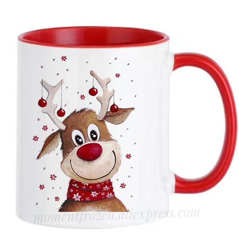 Merry Christmas Xmas Santa Mugs Ceramic Deer Cups Coffee Mugen Coffeeware Home Decal Funny Gift Idea Teaware Tableware Drinkware