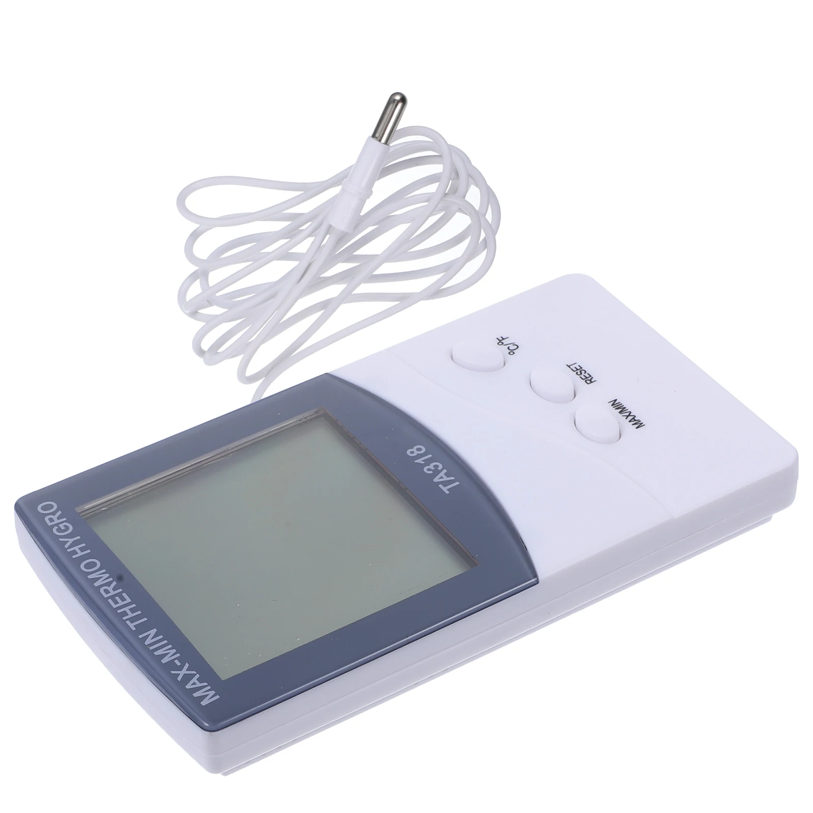 

Digital LCD Thermometer Hygrometer Wide Screen Max Min Reset Fahrenheit Centigrade White Plastic Temperature Humidity