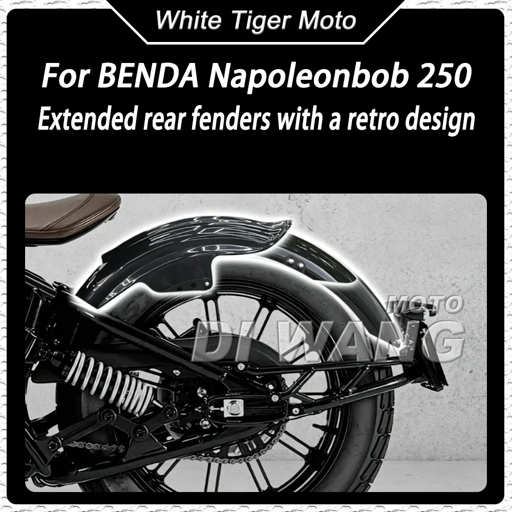 For BENDA Napoleonbob 250 Napoleonbob250 Extended Rear Fender Retro Bobber Rear Mud Tile Side Bag Bracket Accessories