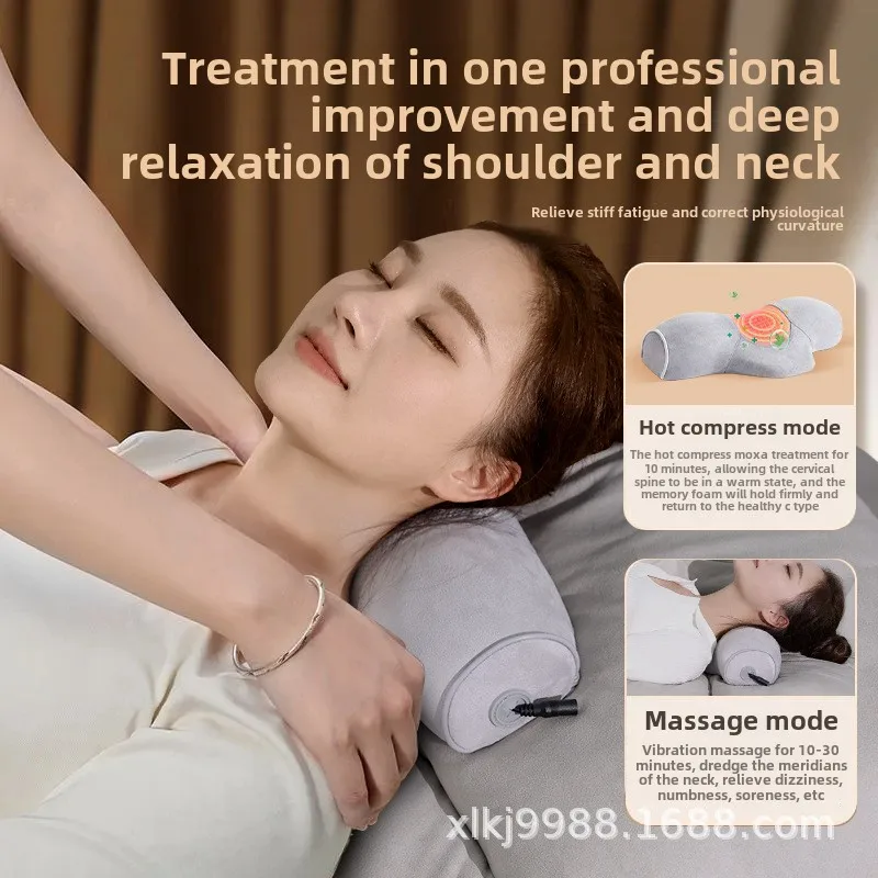 Cervical Pillow Care Cervical Spine Special Spine Aid Sleep Wormwood Heating Massager - Image 4