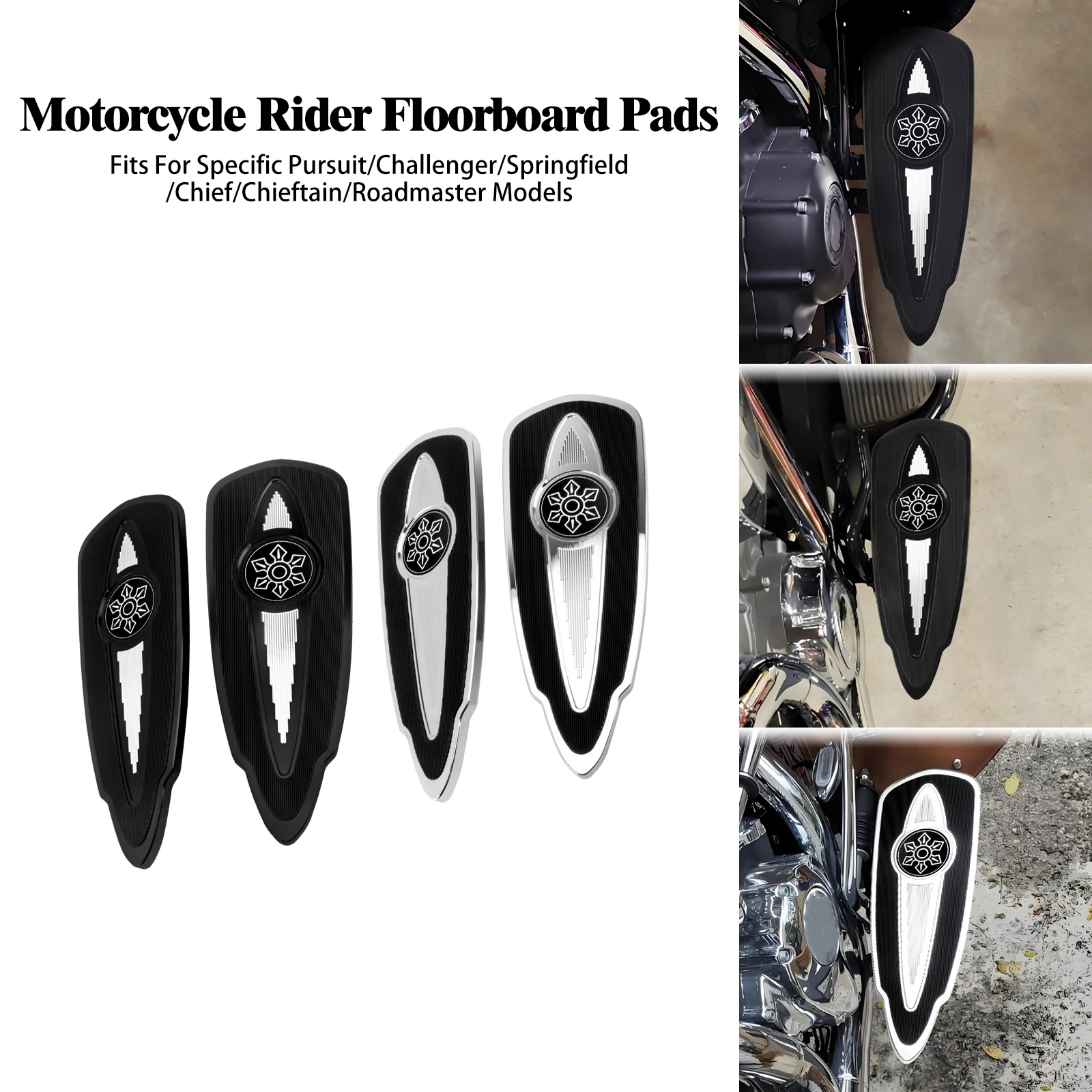 Motorcycle Driver Footrest Rider Footpegs Front Floorboards Pads Footboard CNC For Indian Specific Pursuit Chief Springfield