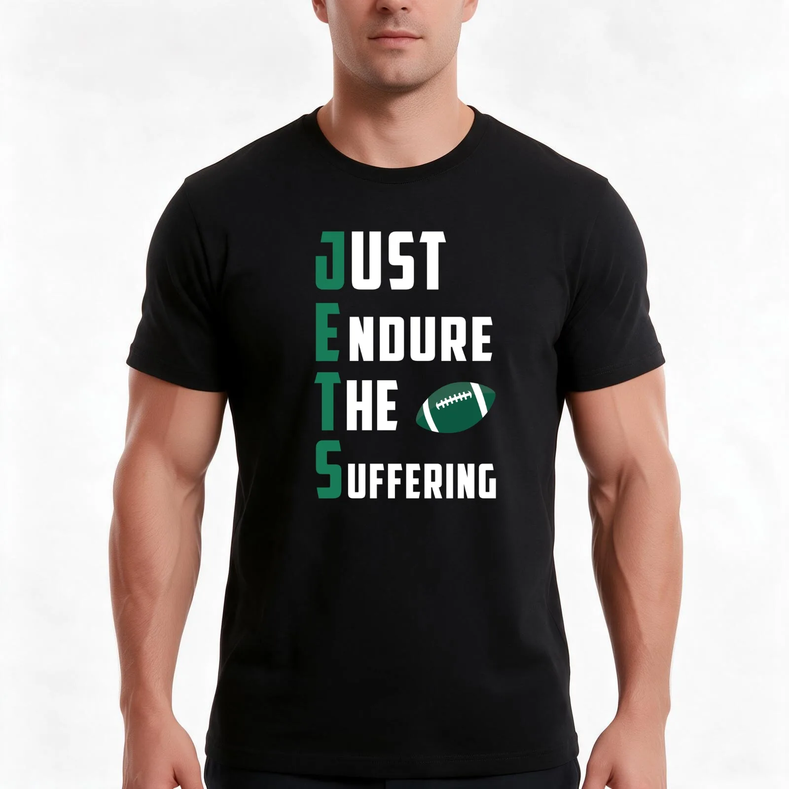 Just Endure The Suffering Funny Gift For JETS Lovers, Gift For Dad T-Shirt, Summer Casual Cotton Tee, Oversized Streetwear Tops