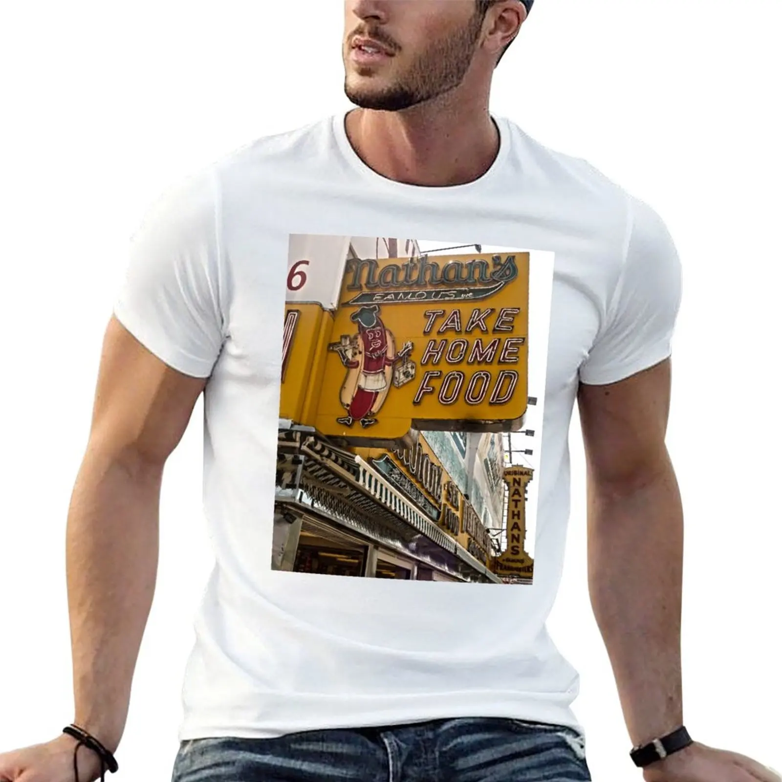 

Coney Island, Nathans Hotdogs T-Shirt cotton t shirt man mens graphic t shirts man graphic t shirt T-shirt