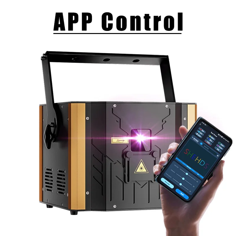 

SHEHDS 12w RGB High Power Animation Laser Light Dmx512 Control App Control for Dj Disco Wedding Show Lighting