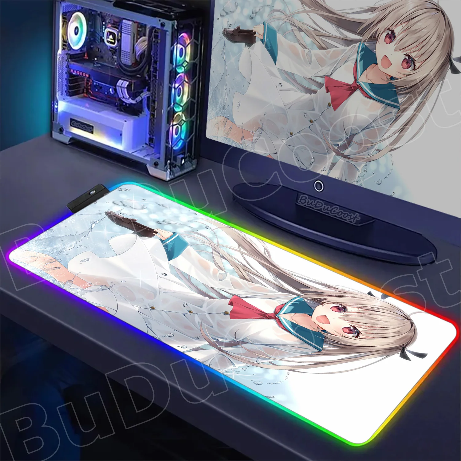 AT-RI Games and Anime mouse pad HD RGB gaming desktop decoration for computers tablets and mouse pads Large Led Mousepad Desktop