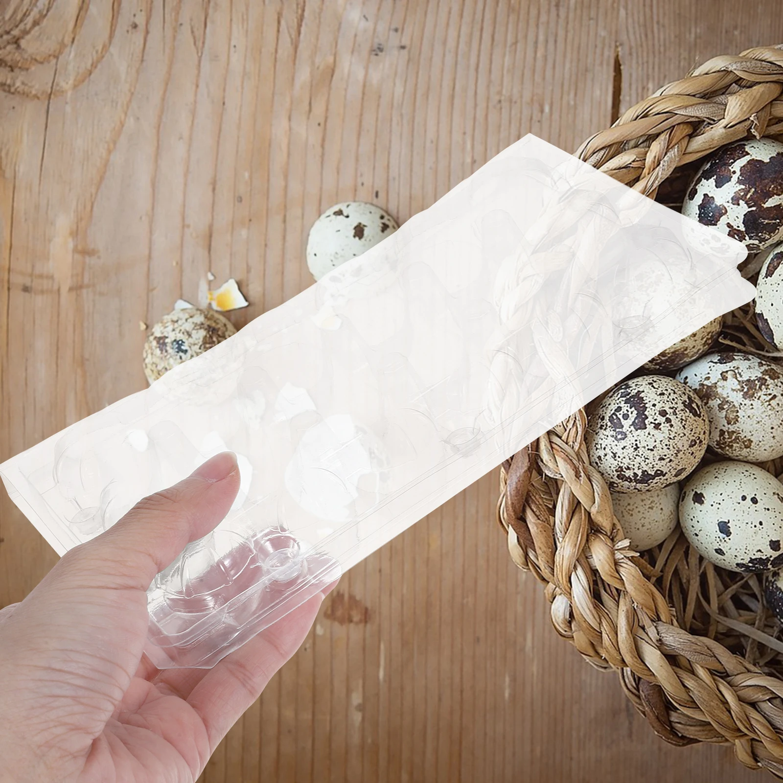 

25pcs Egg Storage Box Quail Chicken Eggs Cartons Transparent PVC Stackable Large Capacity Fridge ganizer Construction