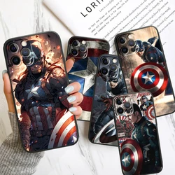 Marvel Captain America Cool For Apple iPhone 14 13 12 11 X XS XR 8 7 6 Pro Plus Max Mini 5 SE Black Phone Case