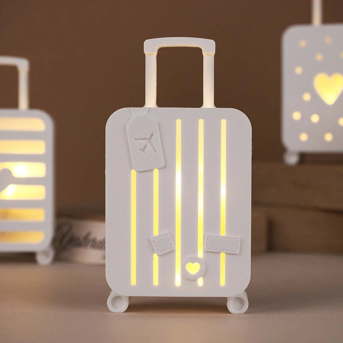 Creativity Suitcase Gift Box Mirror Silicone Mold DIY Handmade Hollow Lamp Silhouette Casting Molds Plaster Resin Craft Making view 5