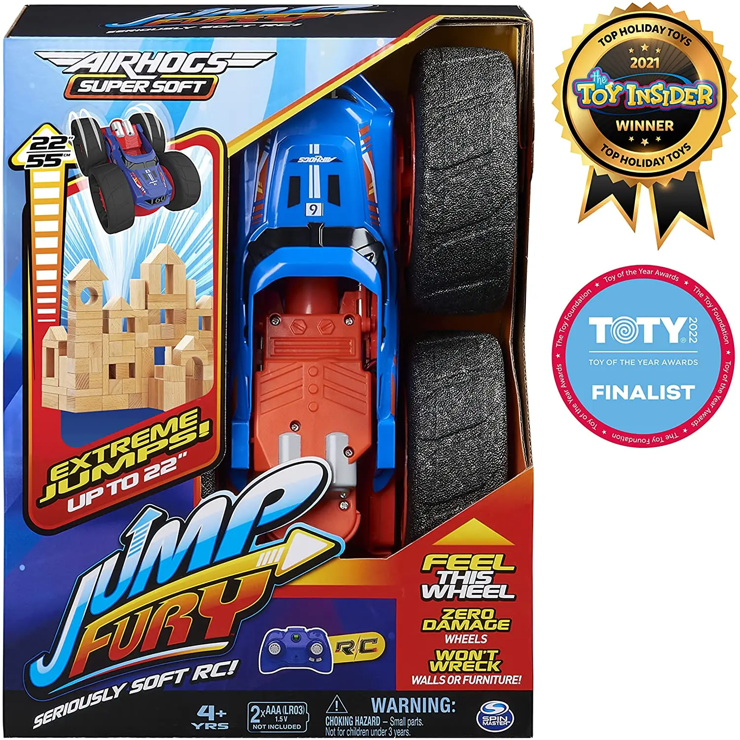 Air Hogs Super Soft Jump Fury with Zero-Damage Wheels Extreme Jumping Remote Control Drift Car kids Toys Zero Gravity Laser Car