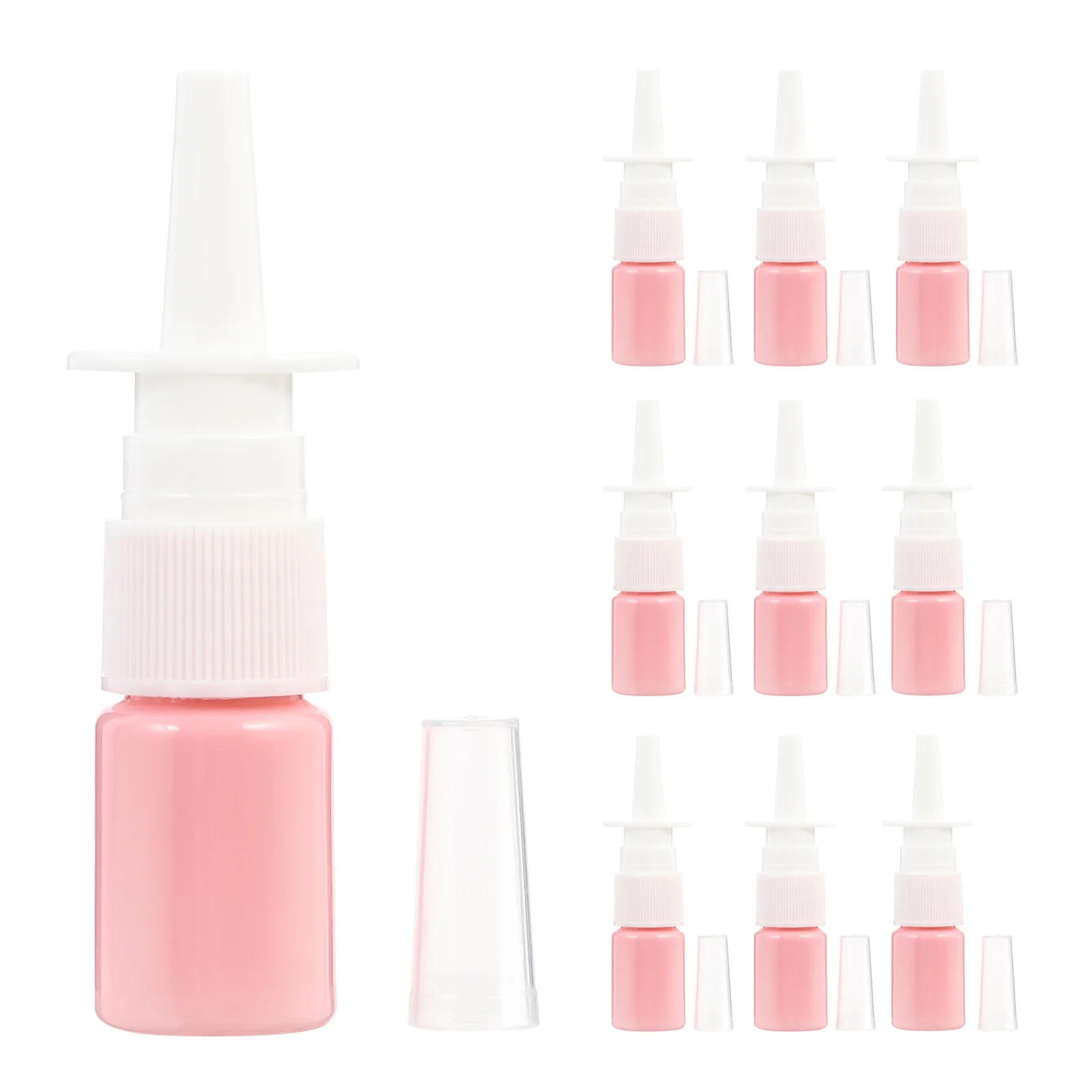 

50pcs Direct Spray Bottle 5ml Clear Pink Plastic Bottles Portable Travel Nasal Skin Lotion Empty Refillable Pet Bottle