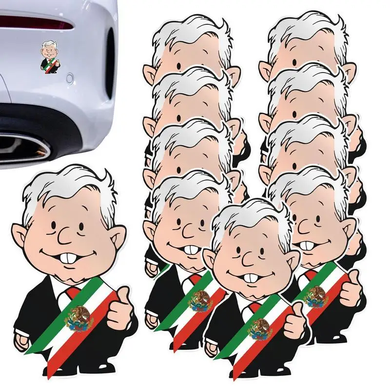 

Забавные наклейки на бампер Amlito Lopez Obrador AMLO, 10 шт., липкие Декоративные самоклеящиеся наклейки, наклейки для автомобилей, бампера, окна, ноутбуков