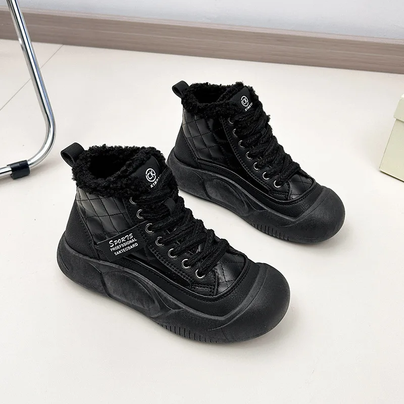 Women Shoe Velvet Women Sneakers WinterNew High Top Cotton Shoes Platform Casual Shoe Versatile Board ShoesVulcanize Shoe Tennis