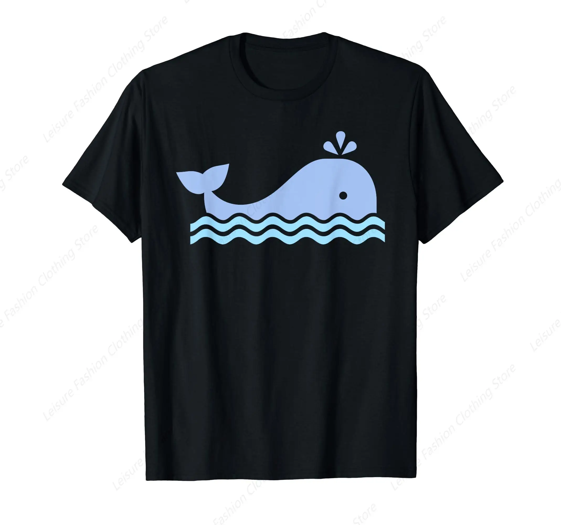 Cute blue whale T-Shirt T-Shirt Summer Men Women's Cotton Tee Unisex Clothing