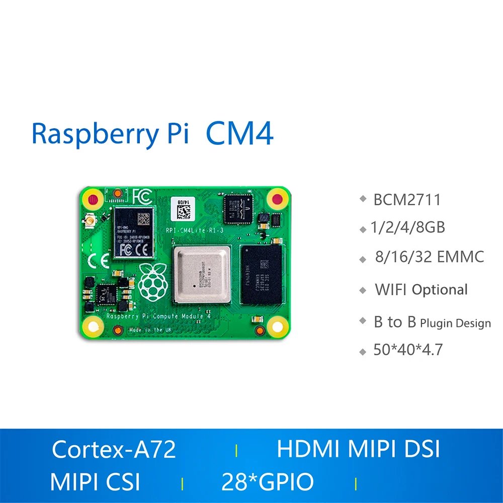 VoltSRaspberry Pi Compute Module 4 Options For RAM / EMMC/ Wireless High Speed Large RAM Low Power Boosted Performance Raspberry