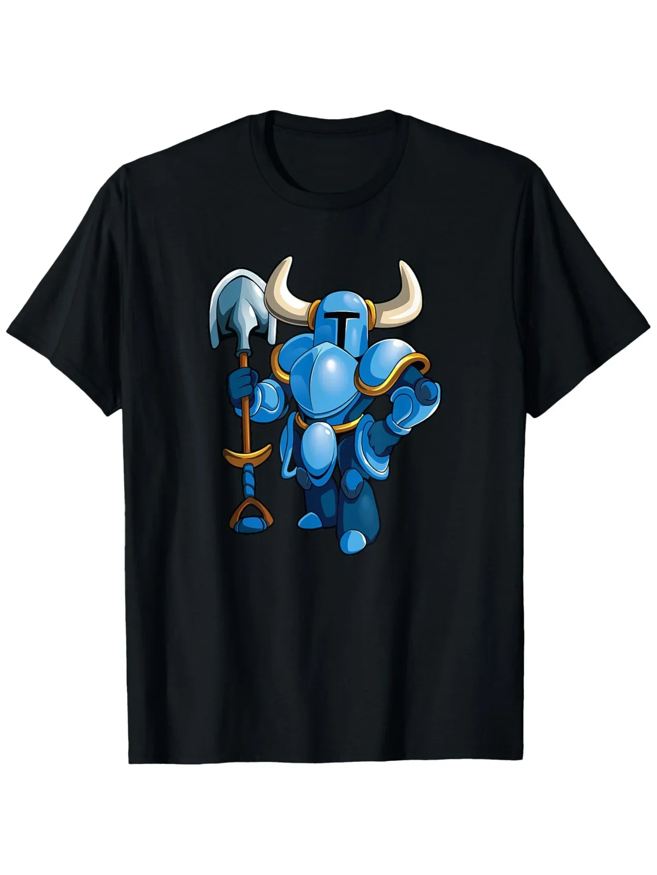 

Shovel Knight Blue Armor Hero Graphic Tee Soft Breathable Men's Short Sleeve T-Shirt