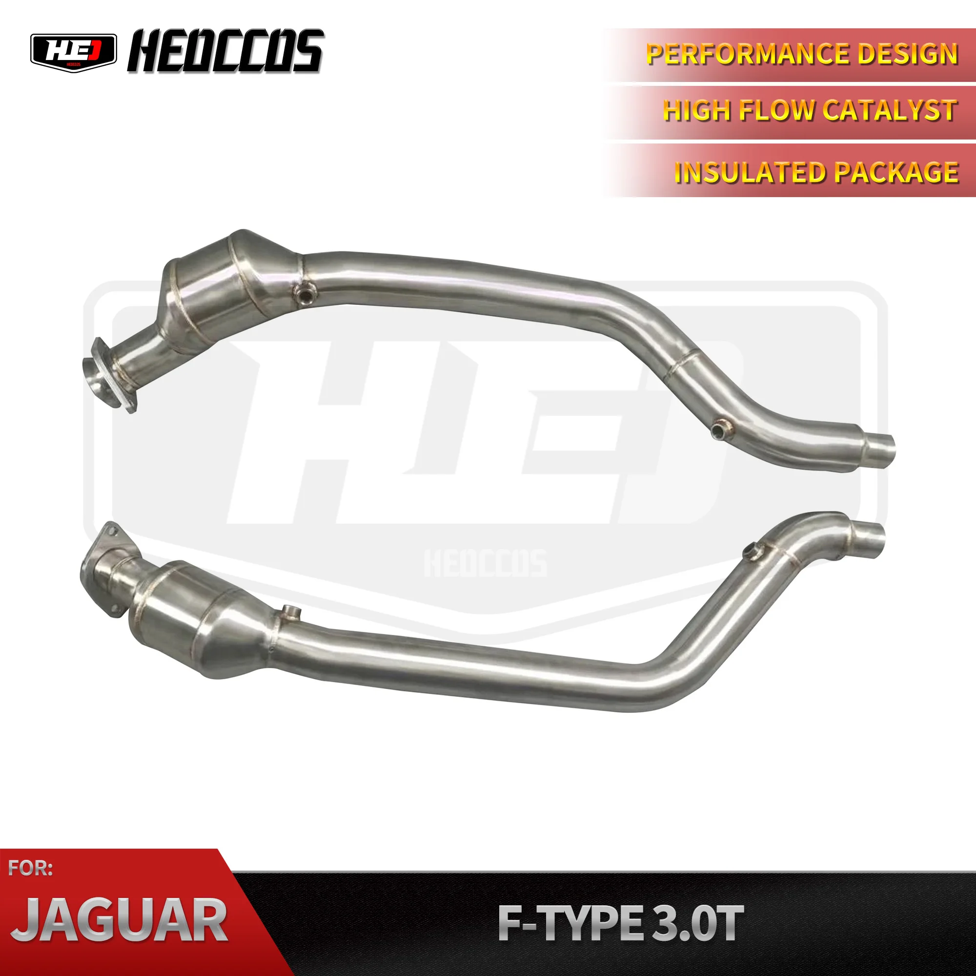 

HEO 304 Stainless Steel Straight-Through Downpipe with Heat Insulation for Jaguar F-Type 3.0T