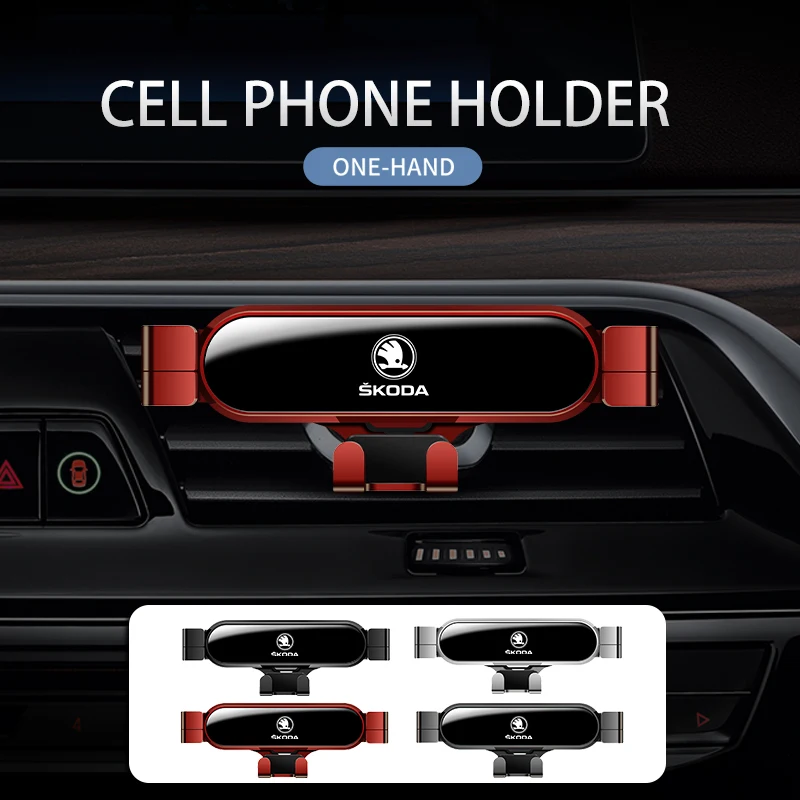 Car Mounted Retractable Phone Holder With Ventilation Opening For Skoda Octavia 2 3 Rapid Kodiaq Karoq Fabia Kamiq Superb