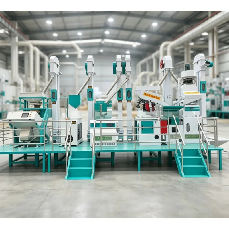 Automatic Complete Rice Milling Line 25T/D Combined Rice Mill Machine Platform Structure Easy Maintenance
