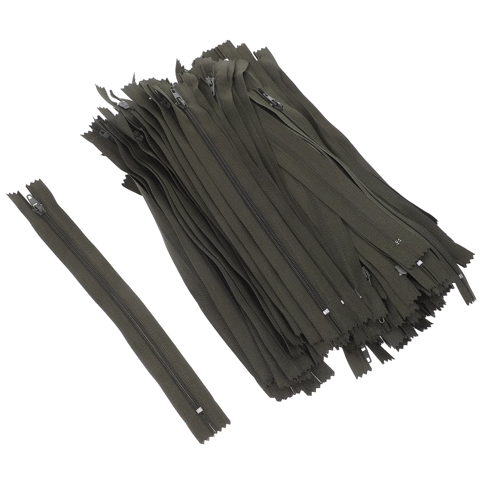 

100Pcs Nylon Coil Zippers Self-Locking Closed End Invisible Style for Garment Repair Sewing Bags Clothes Craft