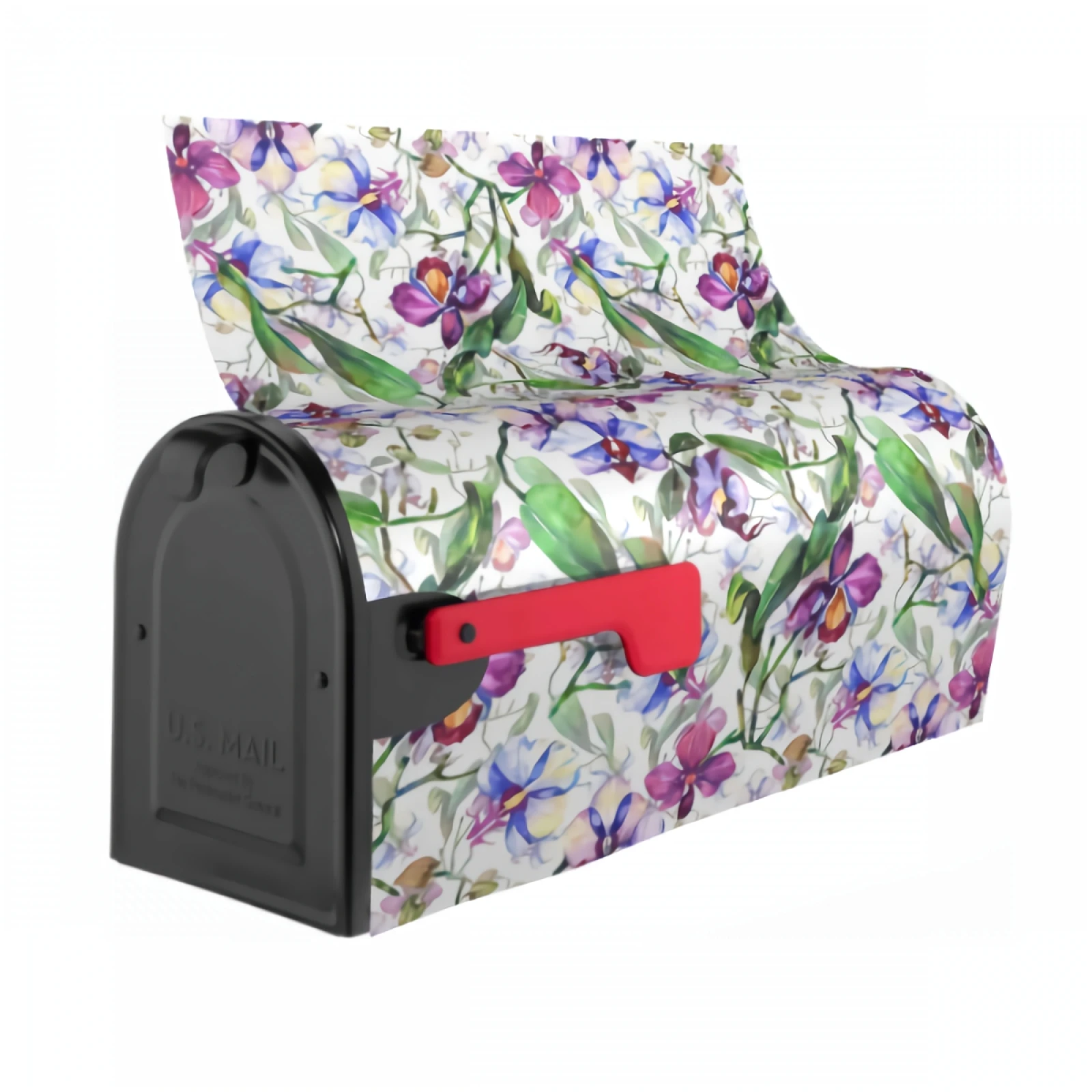 Orchid Flower Mailbox Covers Magnetic Tropical Mailbox Wraps Waterproof Summer Beach Post Letter Box Cover Garden Yard Decor