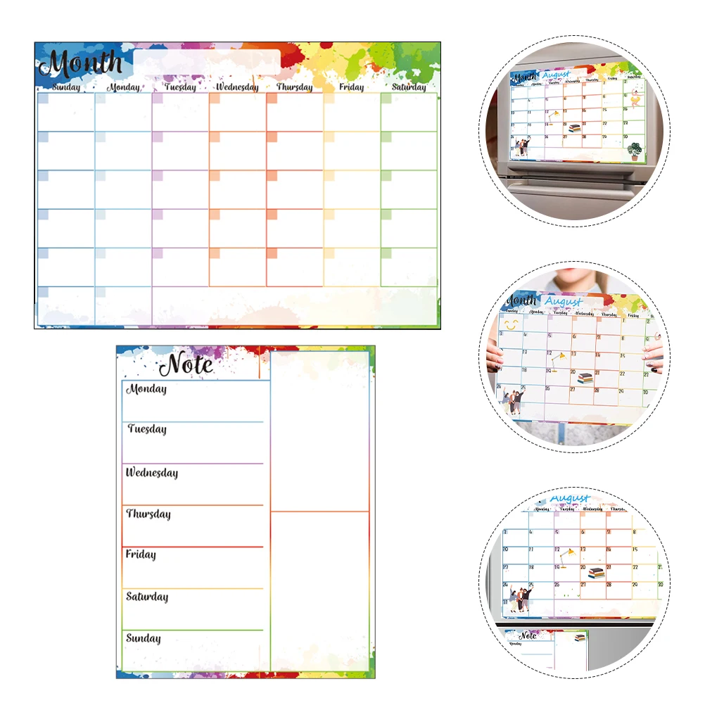 

Magnetic Whiteboard Calendar Dry Erase Monthly Weekly Planner Fridge Wall Board Kitchen Office Home Schedule Chart Reusable