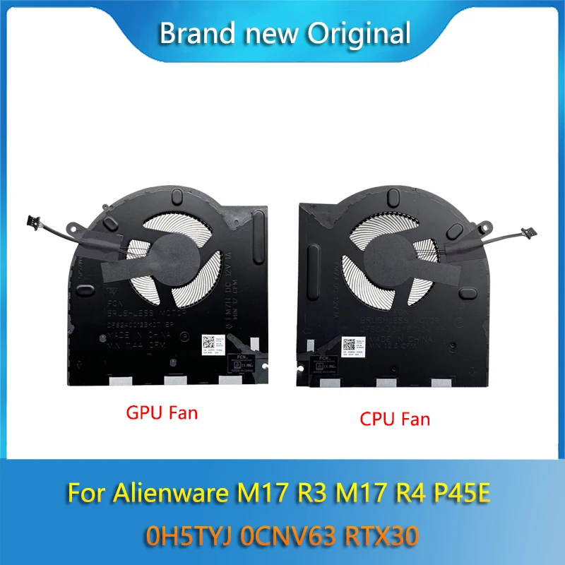 New Original CPU Cooling Fan Radiator For Dell Alienware M17 R3 M17 R4 P45E  0H5TYJ 0CNV63 RTX30