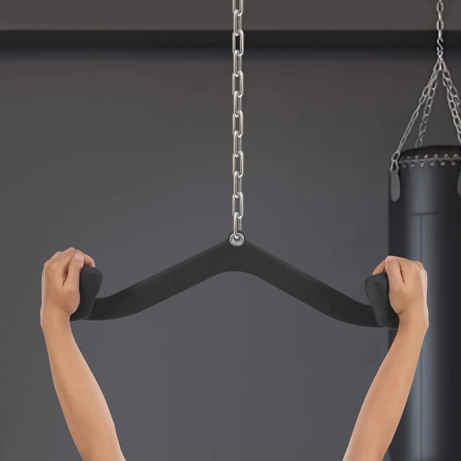 NEUESTE 7-teilige Pull-Down-Stange, V-Bar-Seilzugvorrichtung, Ergonomische Bizeps-Trainingsgeräte für Muskel- und Krafttraining zu Hause