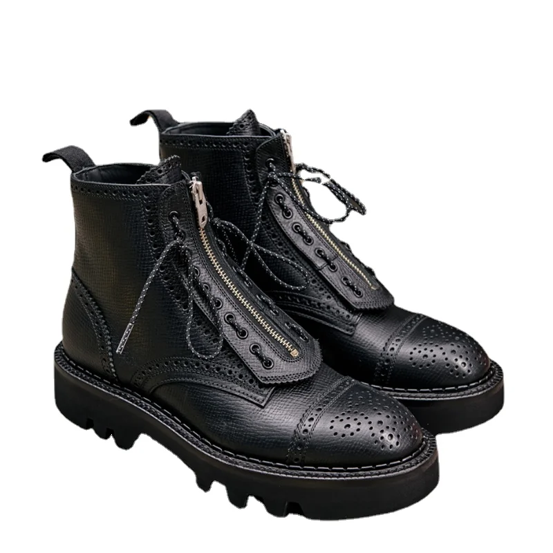 Sinking Driver Who Sank To The Bottom of The Sea Motorcycle Boots for Men Euro/American Sunken Ship Leather Retro Handmade Shoes