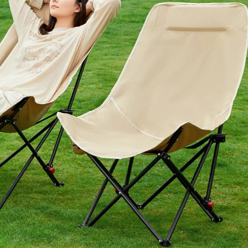 Recliner Angle Adjustable Camping Chair Lightweight Camping Chair Foldable High Backrest Silla Al Aire Libre Camping Supplies