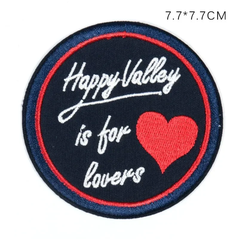 Exquisite Round Burnt Edge Badge Patch Cloth Sticker English Letters Love Motorcycle Puppy Eye Clothing Adhesive Patch