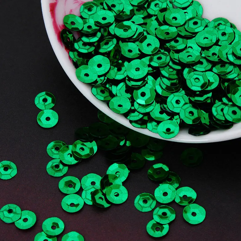 750pcs 10mm Large PVC Sequin Cup Round Sequins For Craft  Wedding Handcraft Kids DIY Accessory Gold Hologram Laser Red