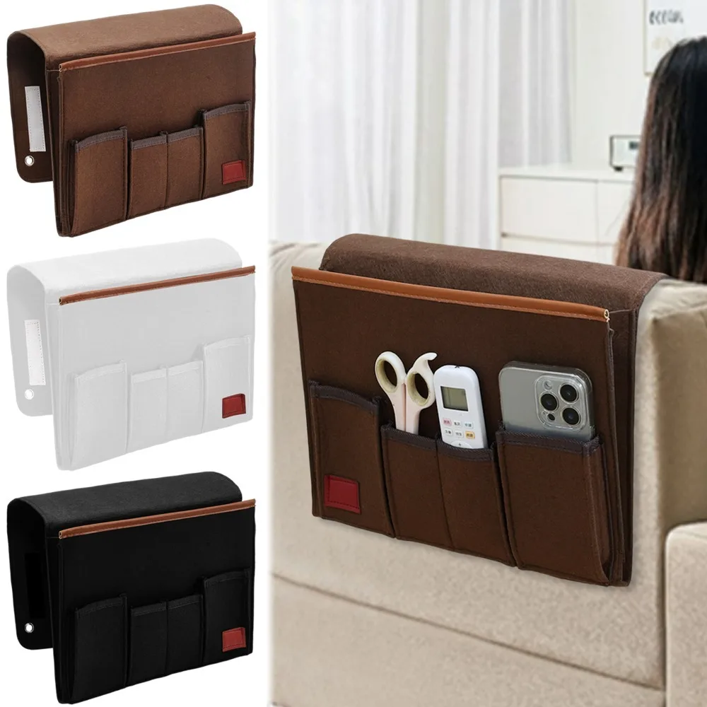 

Sofa Felt Storage Bag Household Armchair Couch Recliner Organizer for Magazine Tablet Phone Remote Control Hanging Storage Bag