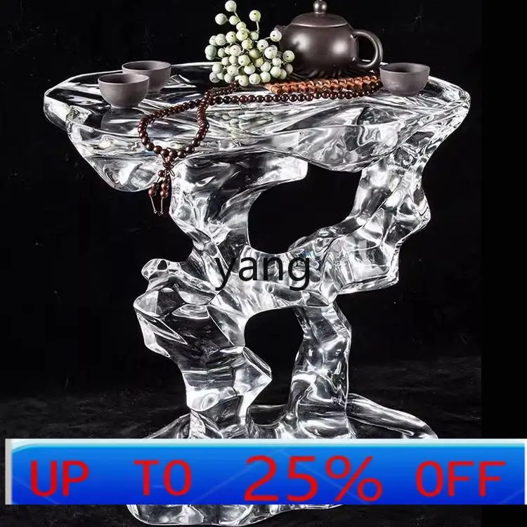 

LMMacrylic edge few Taihu stone platinum crystal transparent tea stool household tea table stool design corner few