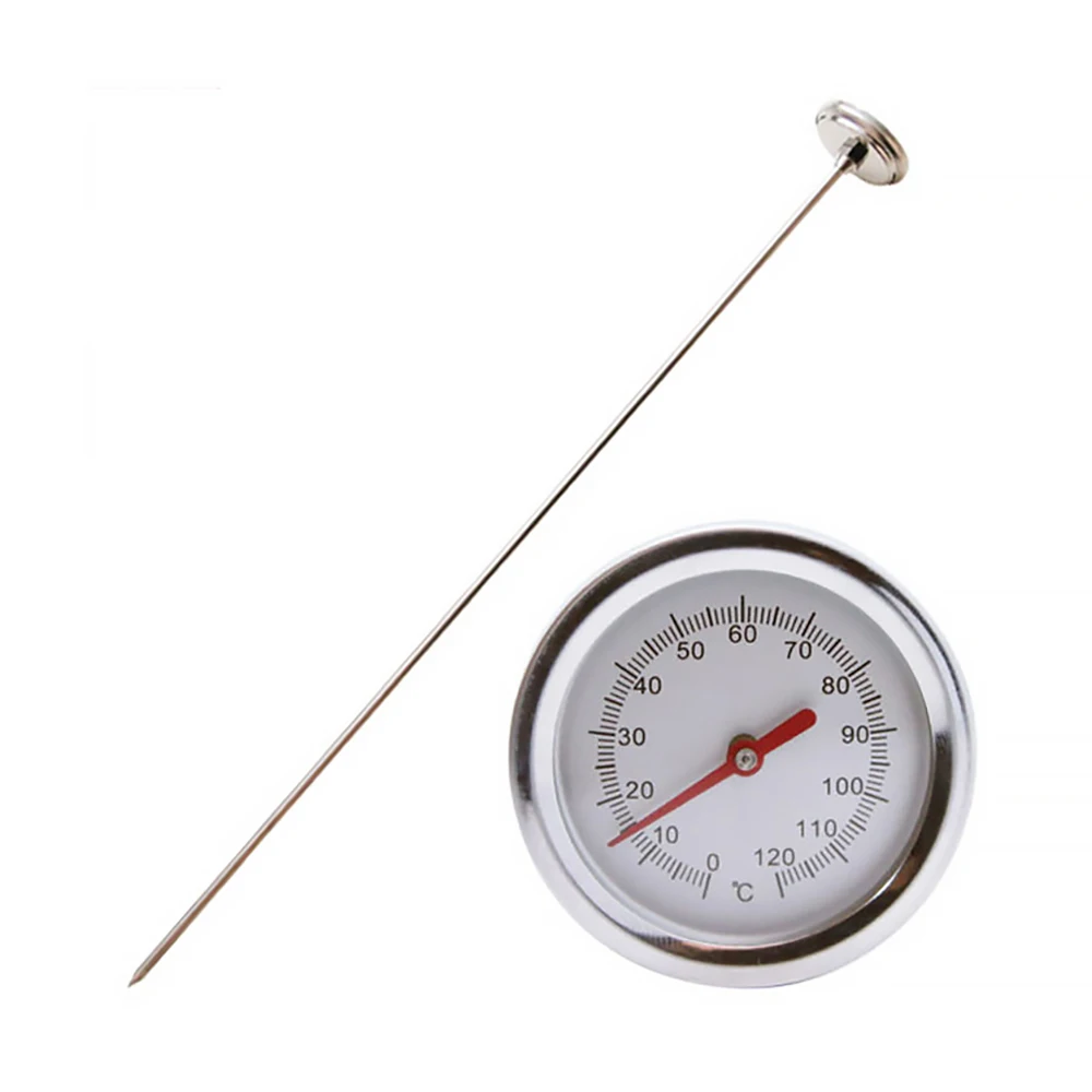 1Pc 50cm Stainless Steel Soil Thermometer Stem Read Dial Display 0-100 Degrees Celsius Range For Ground Compost Garden Supplies