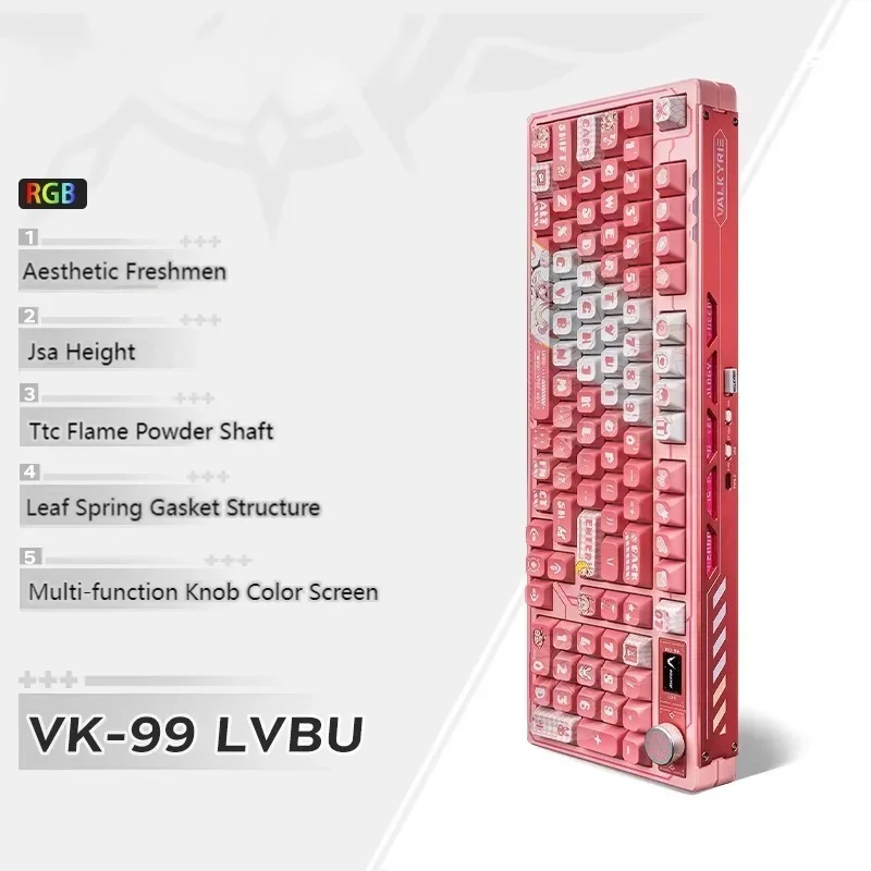 VK99 98% Mechical Keyboard Hot Swap Gasket Wired Tri-mode RGB Backlit with TFT Color Screen Customized Game Mechical Keyboards