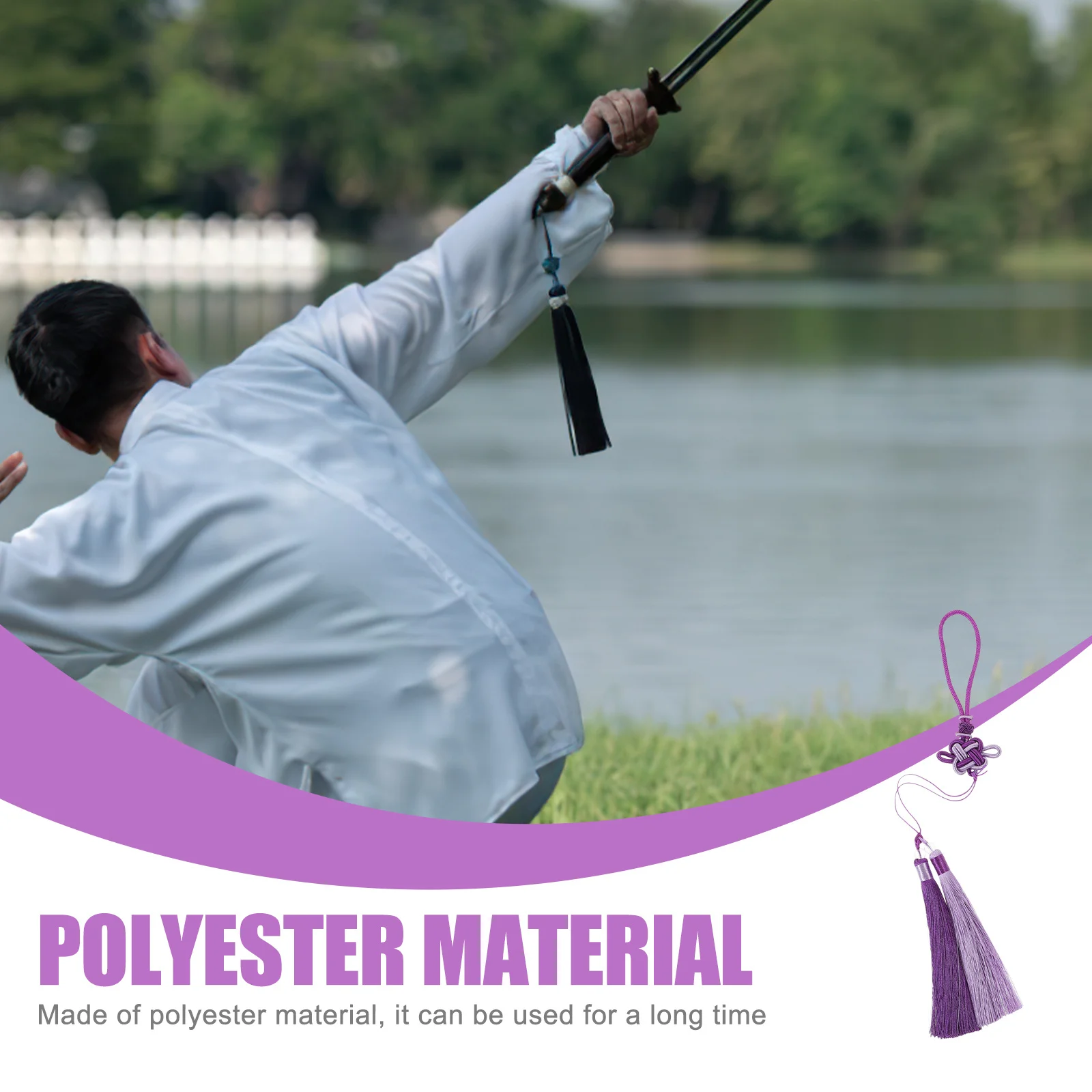 

DIY Tassel Pendant Chinese Knot Tassel Hand Fan Hanging Ornament Unique Design Attractive Color Setting Aesthetic