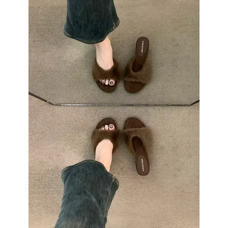 Small-scale Style Wedge Platform Women's Outerwear Autumn High-heeled Flip-flops