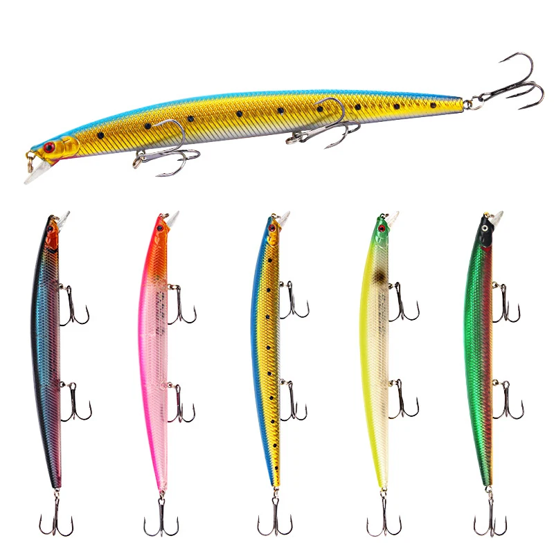 Mino Flutuante Fake Road Sub Bait, Isca pairando luz noturna, Boca Encaracolada, Bass Sea, Flutuante, Longo Lance