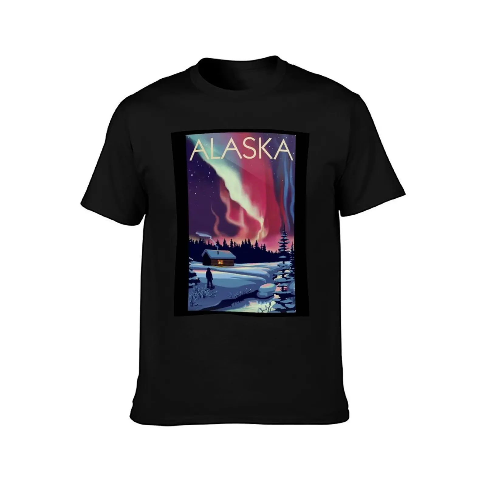 Copy of Vintage wild Alaska poster 11 T-Shirt, Summer Casual Cotton Tee, Oversized Streetwear Tops, Vintage Graphic Print