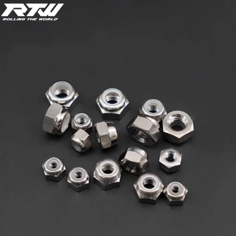 Tc4 Titanium Alloy Lock Nut Self-Locking Nut Nylon Ring Lock Nut M3 M4 M5 Lightweight Weight-Reducing Nut