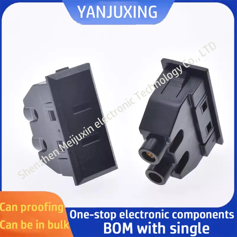 1PCS/LOT Embedded card type GB GB 2-hole American standard 2-pin power protection door socket 2-core 2-pole AC power socket