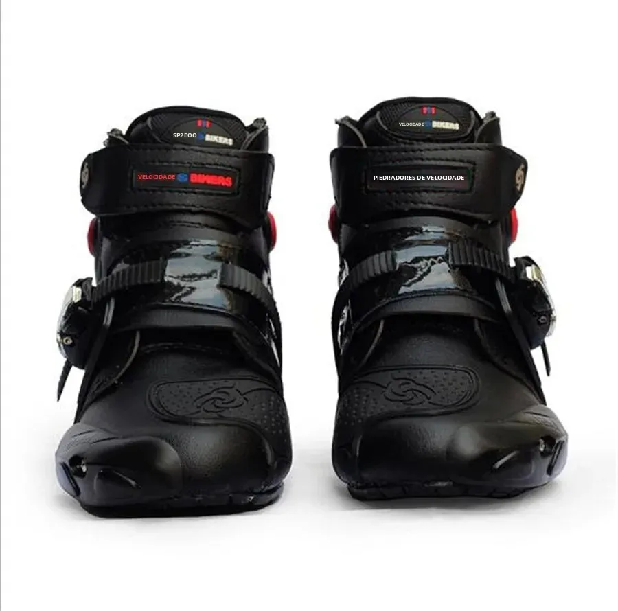 Probiker botas masculinas de couro motobotinki corrida bota moto sapatos para barcos a motor preto motocross