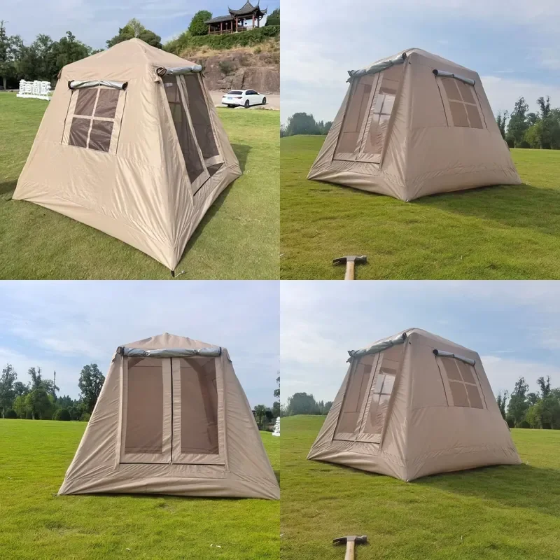 For Outdoor Camping Square Tent Rainproof Automatic Quick Open Folding Shelter Beach Canopy with Table and Chair Set Portable