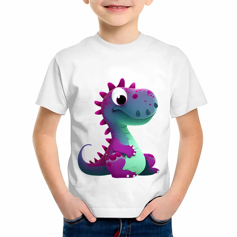 10 stylów uroczych Baby dinosauus termiczne naklejki transferowe dla dzieci ubrania DIY DTF Pinted winylowe aplikacje zmywalne t-shirty termiczne