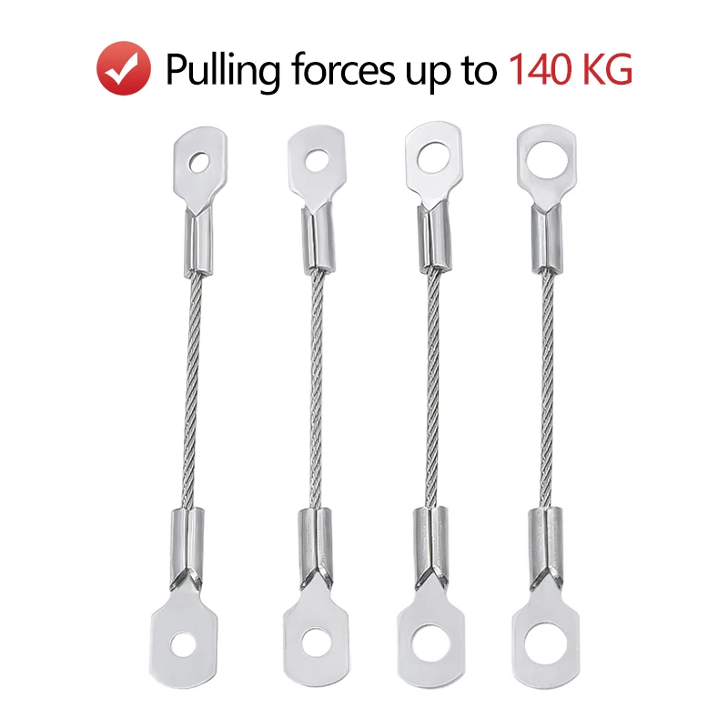 4pcs Stainless Steel Cable Rope with Square Terminals at Both Ends 2.5mm/3mm Suspended Safety Rope to Prevent Falling