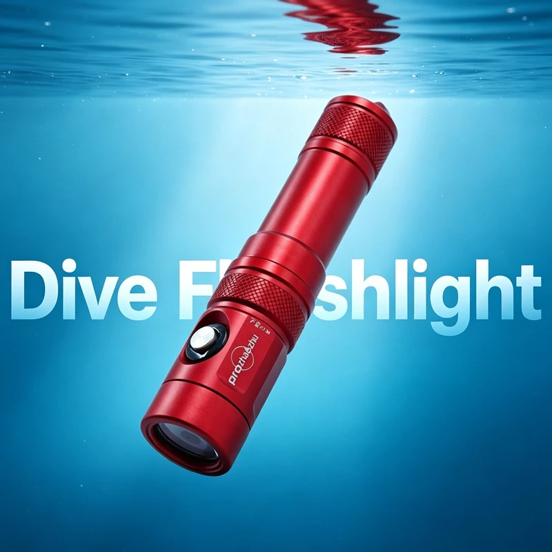 

PROZHAOZHU DL-B50 1200LM Scuba Underwater Torch IP68 100M 21700 USB-C Rechargeable Waterproof Dive Light