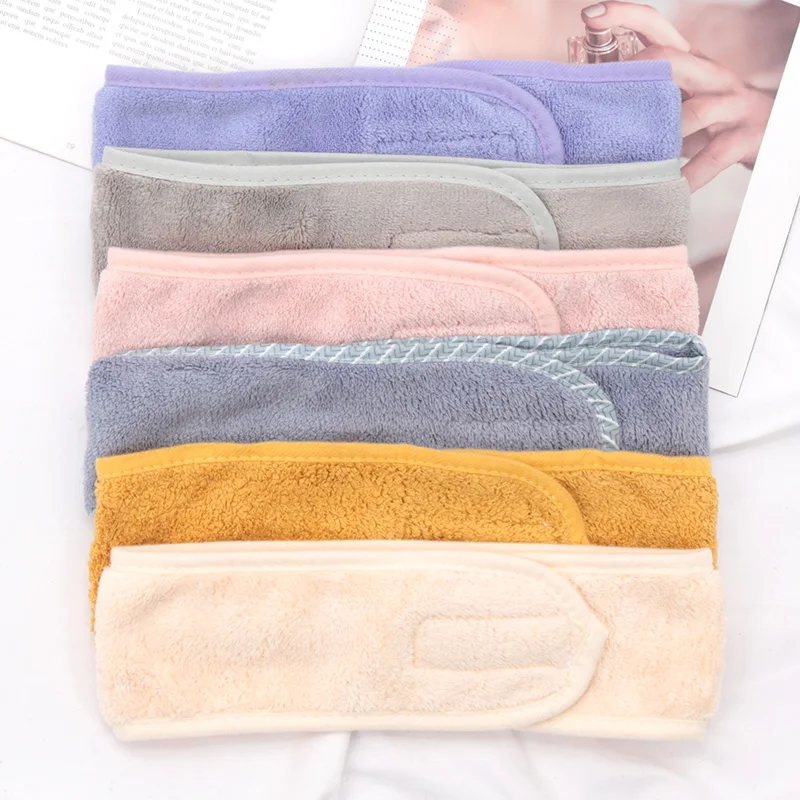 Adjustable SPA Headband Wide Hairband Yoga Bath Shower Makeup Wash Face Hair Band Washing Soft Toweling Accessories Shower Cap